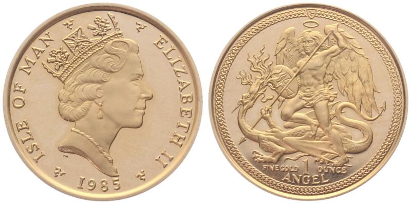 Isle of Man 1 Angel 1985 | TOPSTÜCK - 1 Unze Feingold